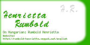 henrietta rumbold business card